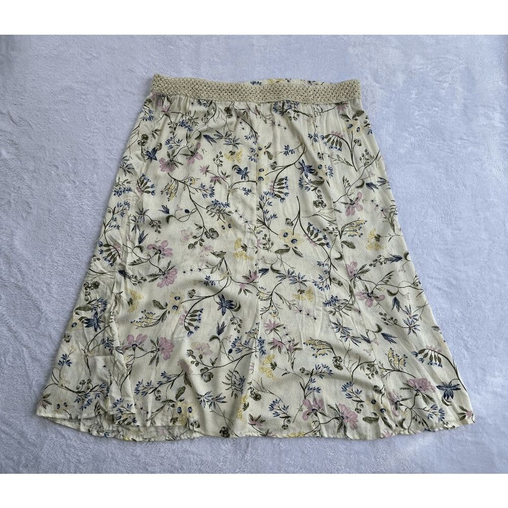 I.N. Studio Spring Flower Long Skirt, Elastic Waist, Prairie, Cottagecore, XL